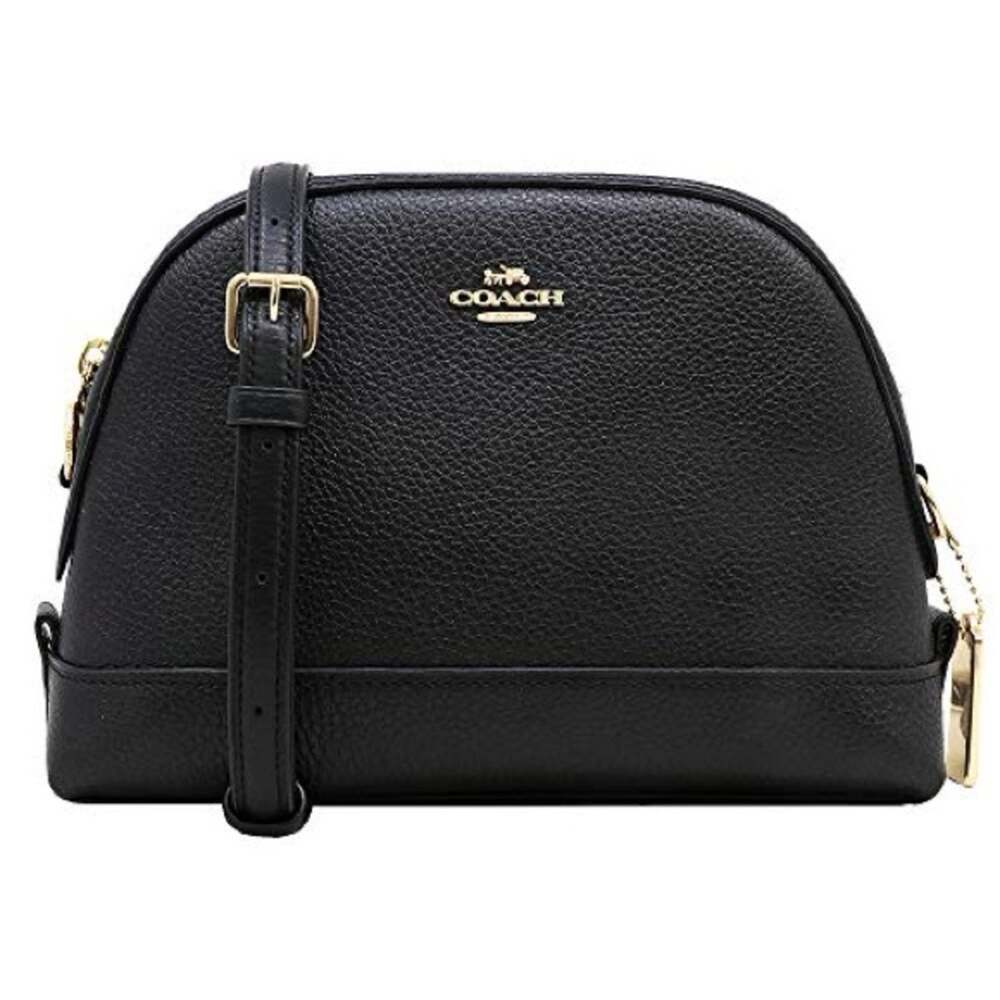 COACH #F76673 Pebbled Leather Dome Crossbody - Black Color - Retail $298
